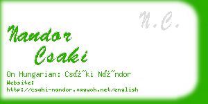 nandor csaki business card